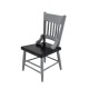 Dolls House Grey & Black Wooden Side Chair Miniature Kitchen Dining Furniture