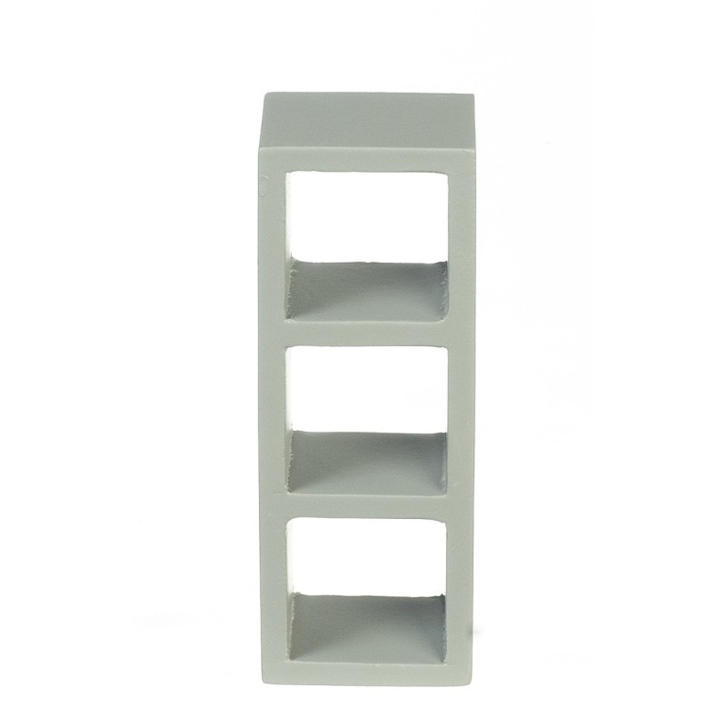 Dolls House 3 Cube Display Unit Modern Grey Shelves Bookcase Miniature Furniture