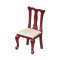 Dolls House Mahogany Cream Queen Ann Side Chair Miniature Dining Room Furniture