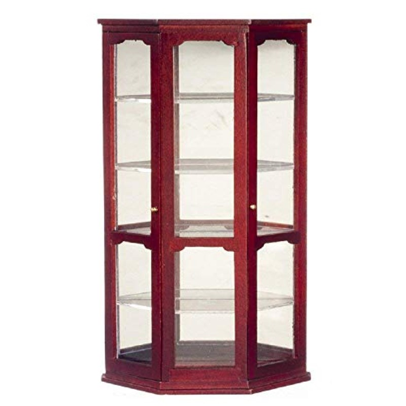 Dolls House Mahogany Mirrored China Cabinet Curio Shop Display Case Furniture