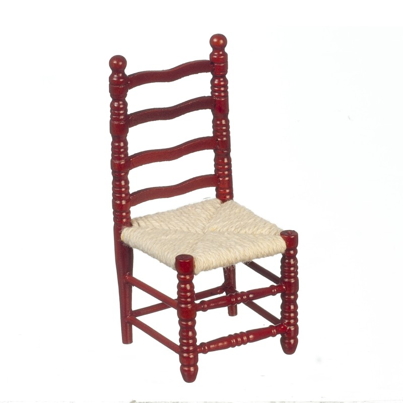 Dolls House Mahogany Ladderback Side Chair Miniature Kitchen Dining Furniture