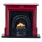 Dolls House Miniature Furniture Mahogany Fireplace with Fire in Black Grate