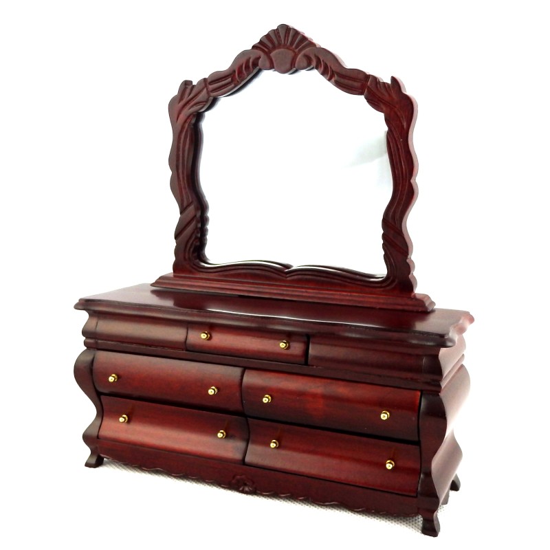 Dolls House Fancy Victorian Dressing Table Miniature Mahogany Bedroom Furniture