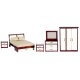 Dolls House Modern Mahogany White Double Bedroom Set Miniature Furniture 5 Piece