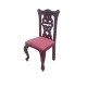 Dolls House Mahogany Salmon Side Chair Miniature Dining Room Furniture 1:12