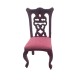 Dolls House Mahogany Salmon Side Chair Miniature Dining Room Furniture 1:12