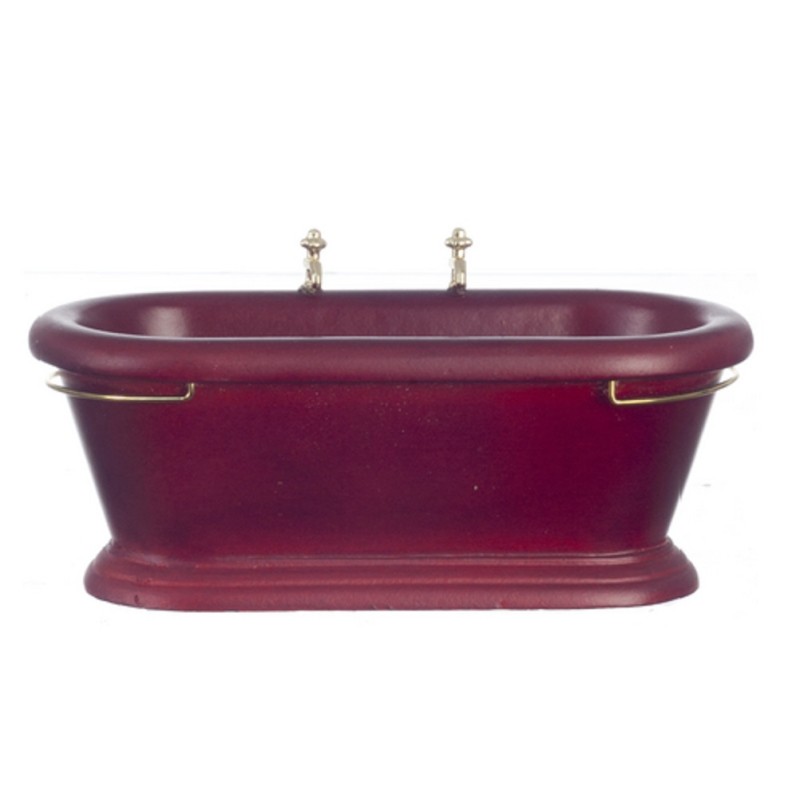 Dolls House Miniature Bathroom Furniture Mahogany Wooden Bath Tub