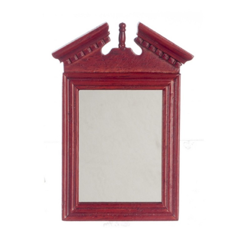 Dolls House Mahogany Wooden Framed Wall Mirror 1:12 Scale Miniature Accessory 