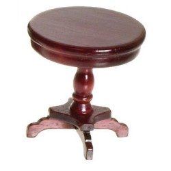 Dolls House Victorian Mahogany Round Pedestal Side Table Living Room Furniture