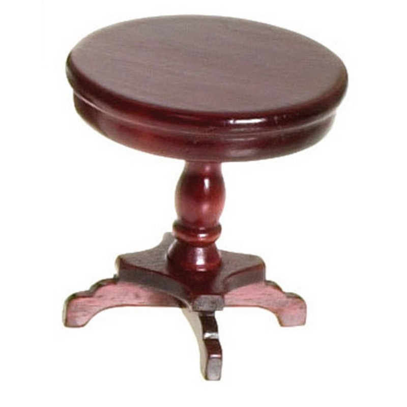 Dolls House Victorian Mahogany Round Pedestal Side Table Living Room Furniture