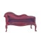 Dolls House Burgundy Meridienne Chaise Longue Sofa Living Room Furniture 