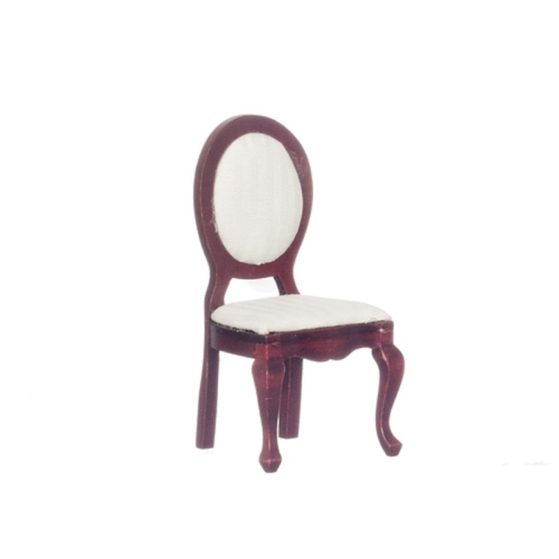 Dolls House Mahogany Cream Regency Mirrorback Side Chair Dining Room Furniture