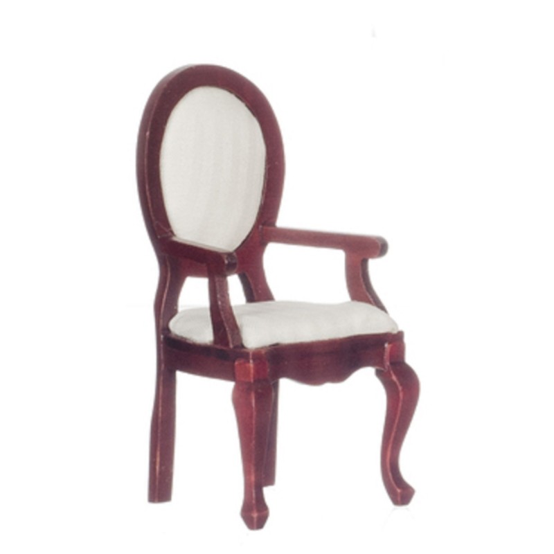 Dolls House Mahogany Cream Regency Mirrorback Carver Chair Dining Room Furniture