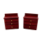 Dolls House Pair of Mahogany Bedside Chests Miniature 1:12 Bedroom Furniture 