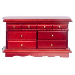 Dolls House Mahogany Chest of Drawers Slim Miniature 1:12 Bedroom Furniture 