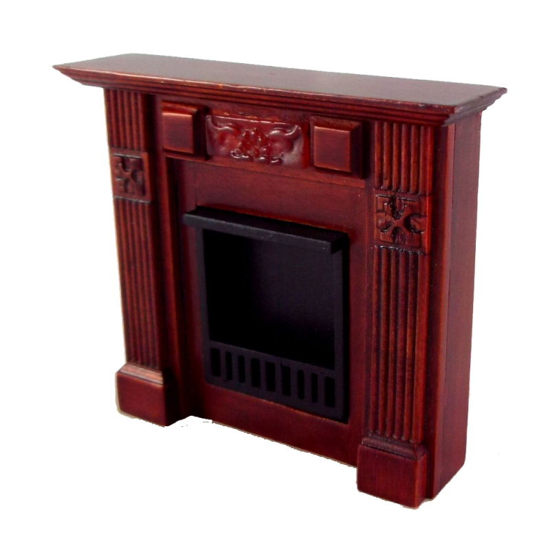 Dolls House Miniature 1:12 Furniture Mahogany Small Victorian Bedroom Fireplace