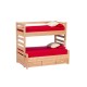 Dolls House Oak High Sleeper Bunk Beds with Trundle Bed Bedroom Furniture