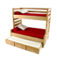 Dolls House Oak High Sleeper Bunk Beds with Trundle Bed Bedroom Furniture