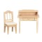 Dolls House Light Oak Small Desk & Chair Miniature Study Office Furniture Set
