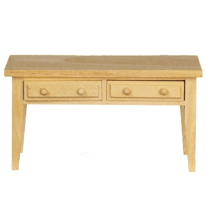 Dolls House Bare Wood Console Table with Drawer Miniature Hall Living Room Furniture