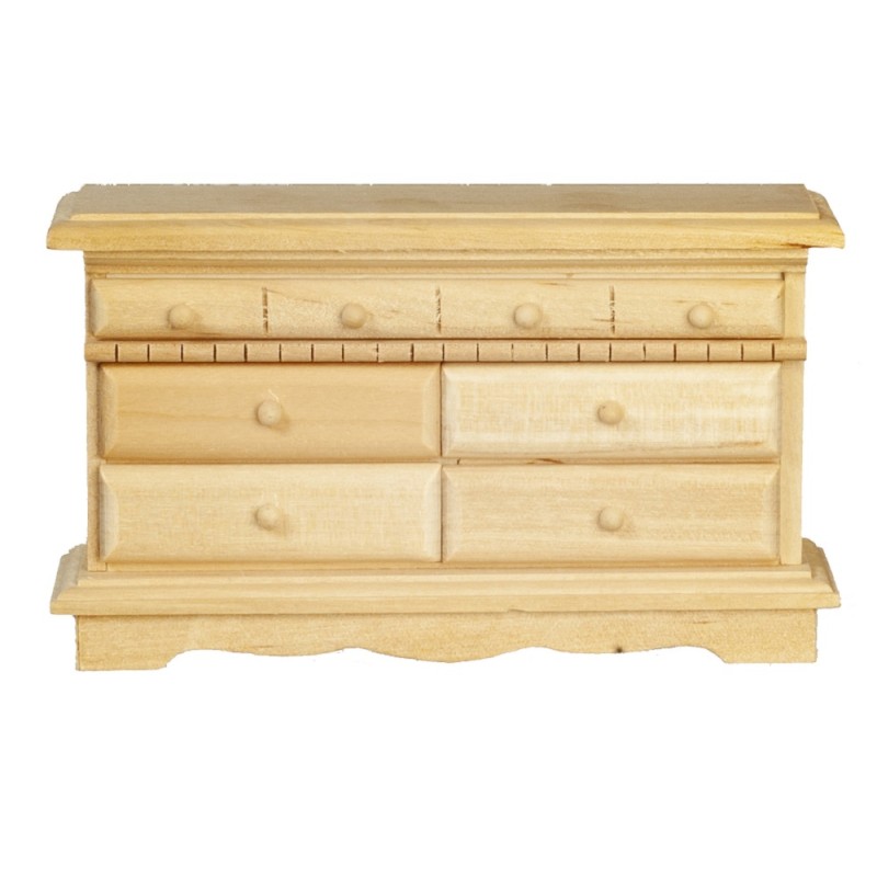 Dolls House Bare Wood Triple Chest of Drawers Miniature Bedroom Furniture 1:12