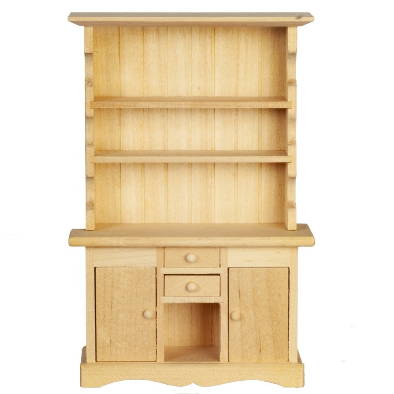 Dolls House Bare Wood Hutch Dresser Miniature Dining Room Furniture 1:12 Scale