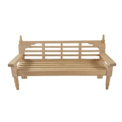 Dolls House Bare Wood Garden Bench Unfinished Miniature Outdoor Park Furniture