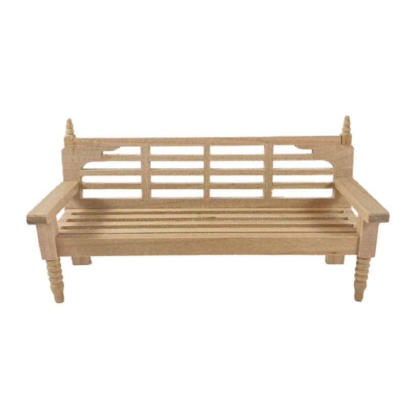 Dolls House Bare Wood Garden Bench Unfinished Miniature Outdoor Park Furniture