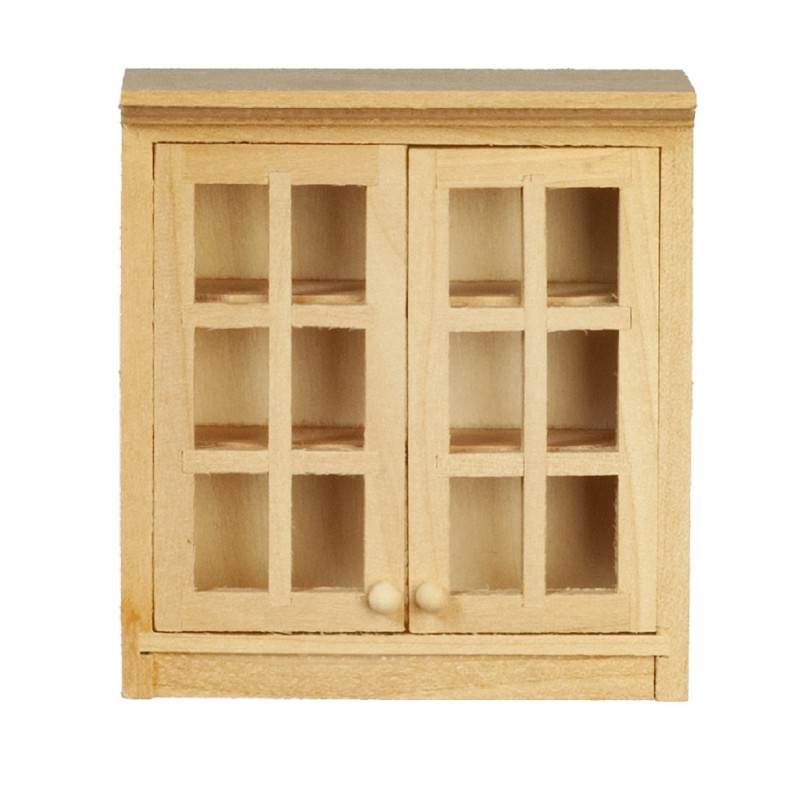 Dolls House Bare Wood Double Wall Cabinet Display Unit Kitchen Furniture 1:12