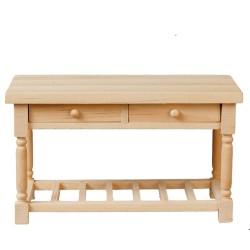 Dolls House Kitchen Table Work Bench Miniature Unfinished Bare Wood Furniture Dolls House Kitchen Table Work Bench Miniature Unfinished Bare Wood Furniture