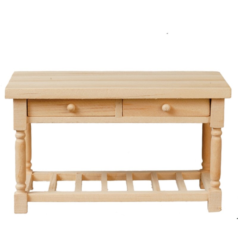 Dolls House Kitchen Table Work Bench Miniature Unfinished Bare Wood Furniture