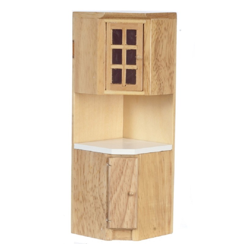 Dolls House Light Oak Fitted Kitchen Corner Unit Miniature 1:12 Scale Furniture