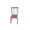 Dolls House White and Red Gingham Side Chair Wooden Kitchen Dining Furniture