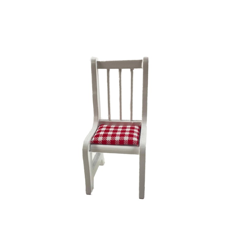 Dolls House White Side Chair Kitchen Dining Room Furniture Wooden 1:12 Scale