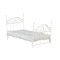 Dolls House White Wire Single Bed and Mattress Miniature Bedroom Furniture
