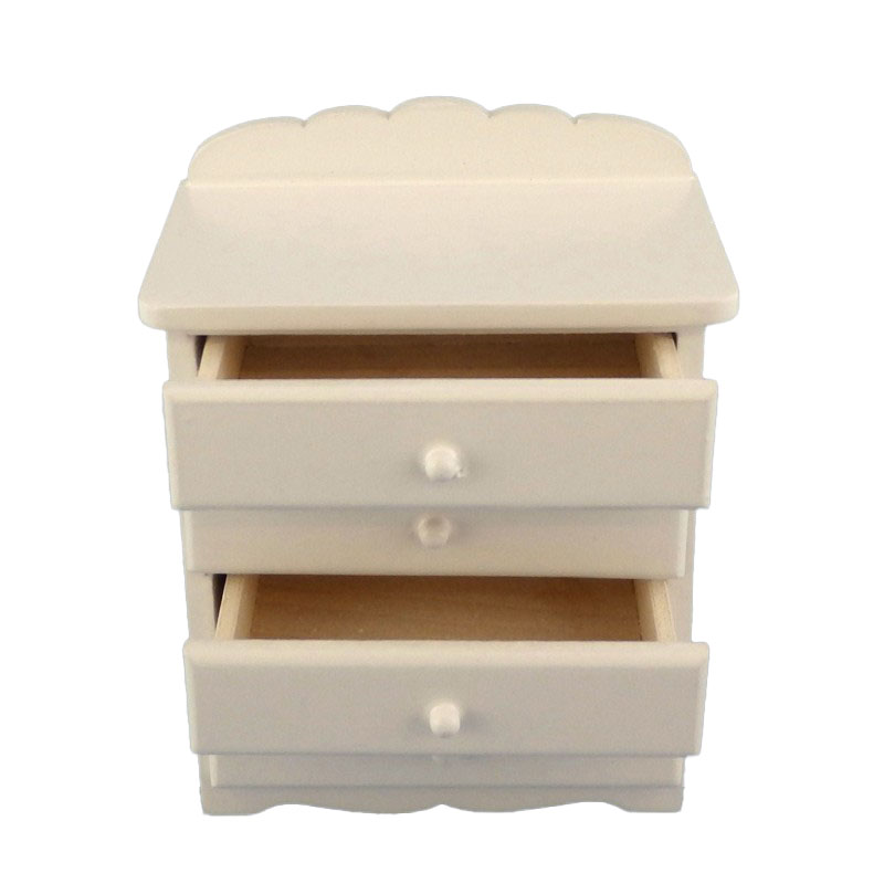 Dolls House White Chest of Drawers Miniature 1:12 Bedroom Nursery Furniture