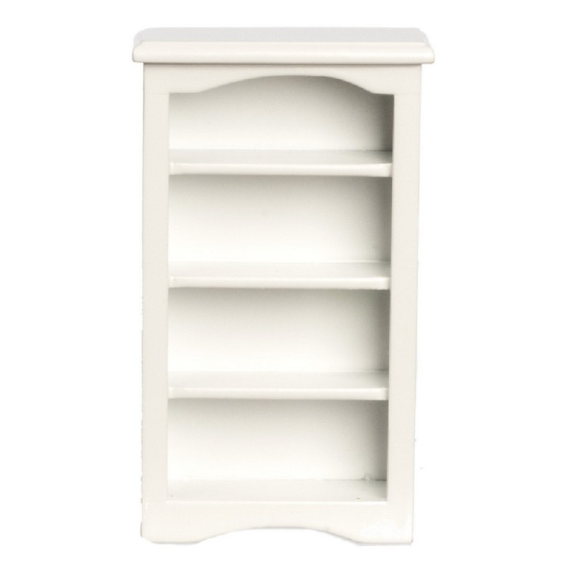 Dolls House White Wooden Small Shelf Bookcase Miniature 1:12 Scale Furniture