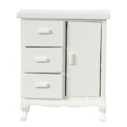 Dolls House White Baby Wardrobe Chest Queen Ann Nursery Bedroom Furniture 