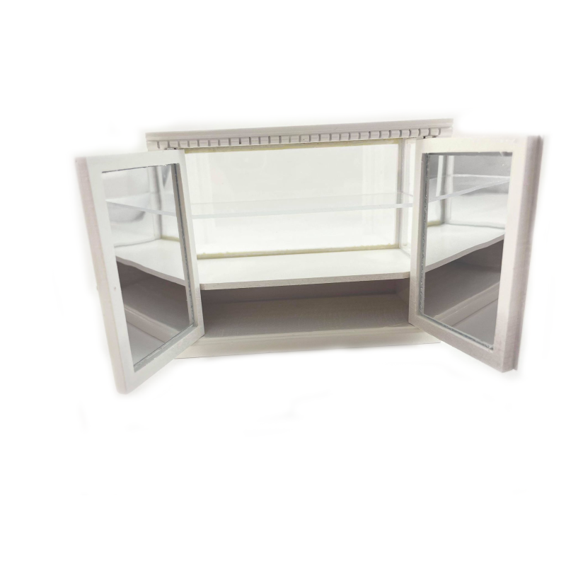 Dolls House White Wood Shop Fittings Display Case Store Counter 1:12 Furniture