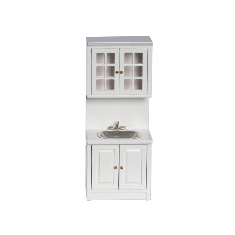 Dolls House White Raven Sink & Wall Unit Miniature Fitted Kitchen Furniture