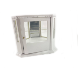 Dolls House White Corner Display Counter 1:12 Shop Furniture Store Fittings 