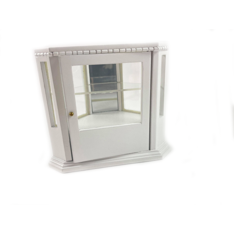 Dolls House White Corner Display Counter 1:12 Shop Furniture Store Fittings 