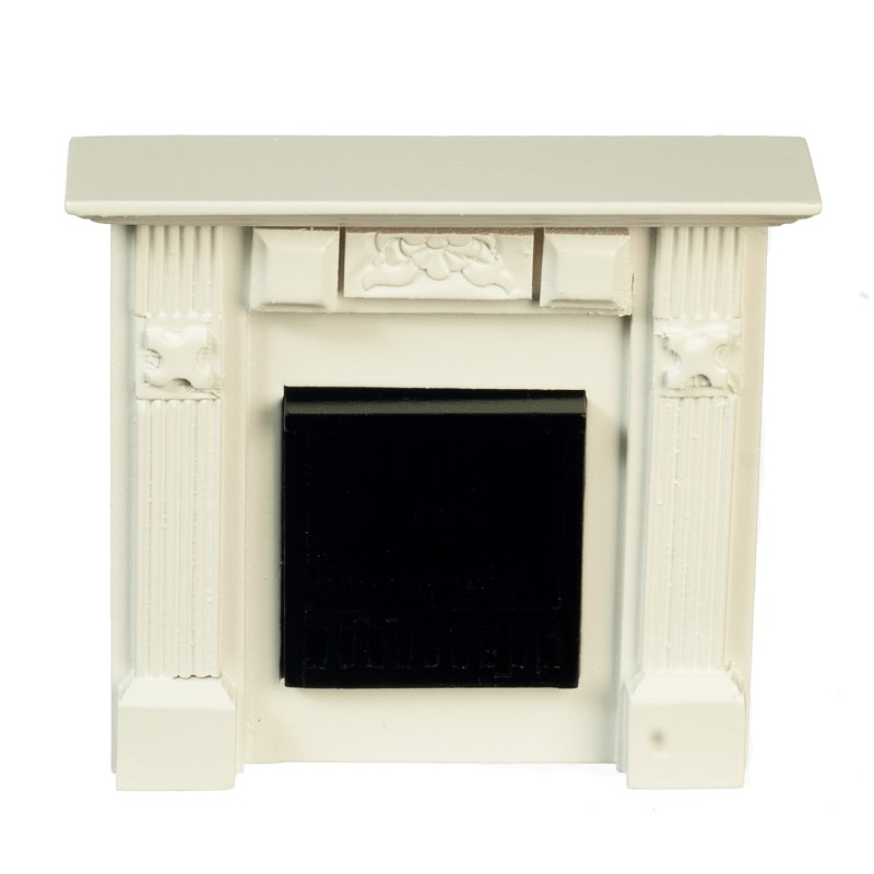 Dolls House Small Georgian White Wood Elizabeth Fireplace Miniature 1:12 Scale