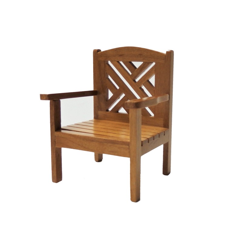 Dolls House Maple Garden Chair Miniature Wooden Patio Furniture