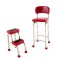 Dolls House Red Chrome Tall Chair Step Stool Miniature Kitchen Shop Furniture