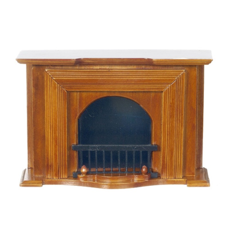 Dolls House Walnut Wooden Georgian Fireplace Miniature Living Room Furniture 