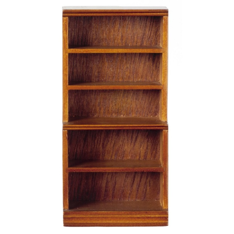 Dolls House Walnut Wooden Shelf Unit Bookcase Miniature Study Shop Furniture