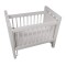 Dolls House White Wooden Cot Crib with Mattress Miniature Baby Nursery Furniture