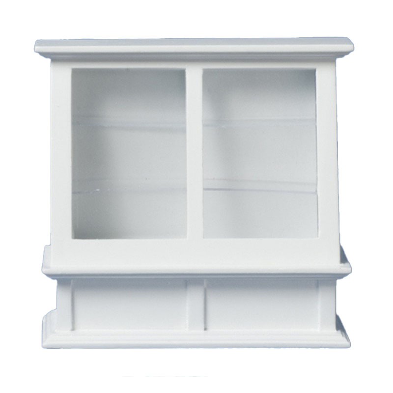 Dolls House White Display Cabinet Case Miniature Shop Fitting Store Furniture