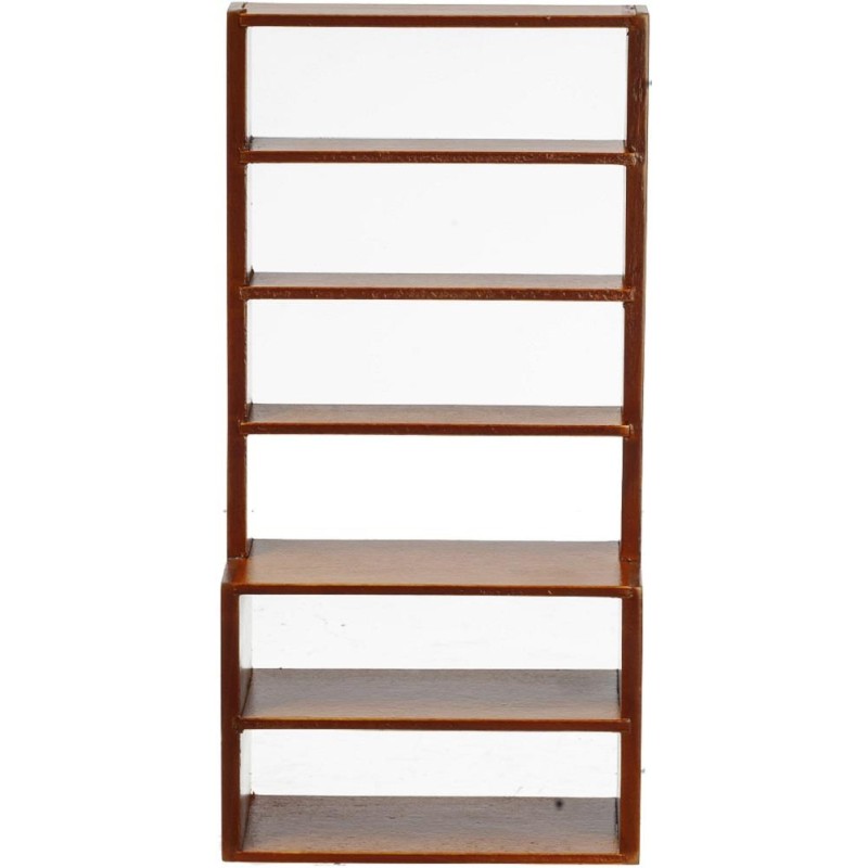 Dolls House Walnut Shop Fitting Shelf Display Unit Miniature Store Furniture 1:12